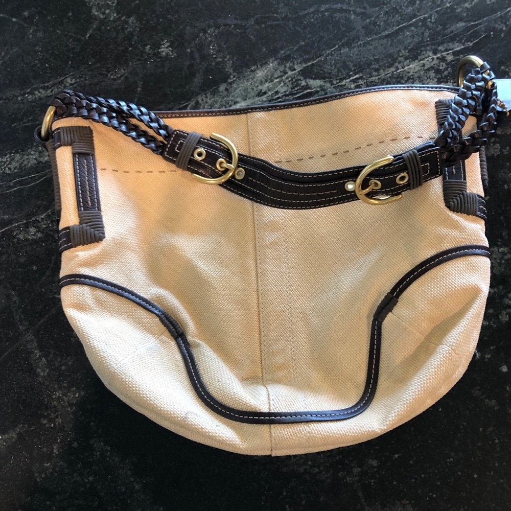 Coach Tan & Brown Hand bag